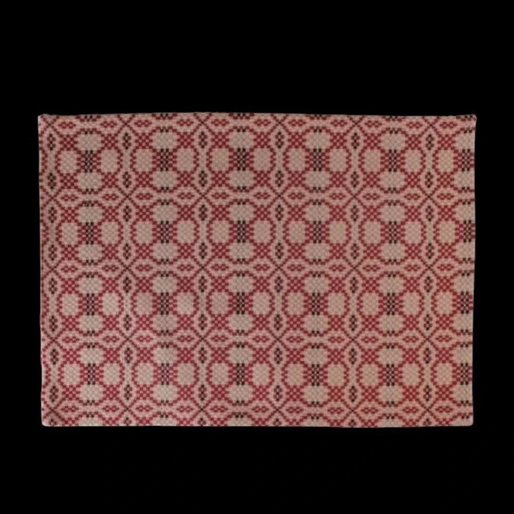 Primitive Colonial Farmhouse Kendall Coverlet‎ Red Placemat 14